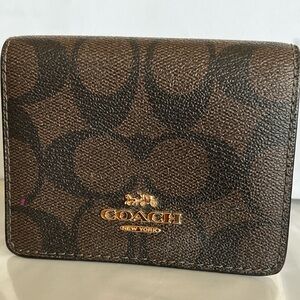 Coach Brown & Black CC Monogram Change Purse.